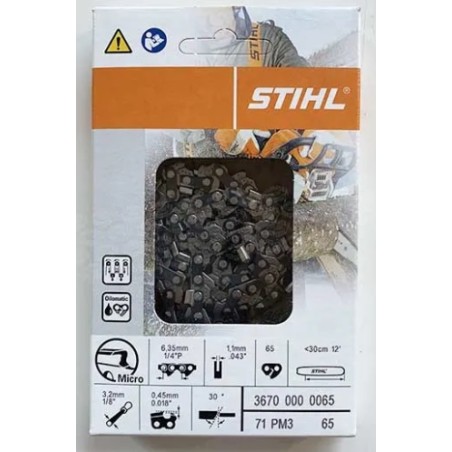 Cadena de motosierra original Stihl 65 malla 71 PM3 65 SMALL MICRO 36700000065 | Newgardenstore.eu