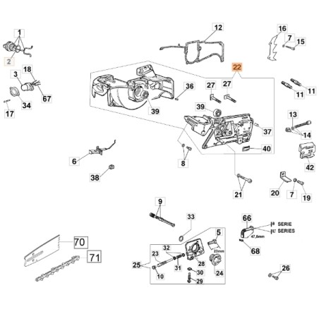 ORIGINAL OLEOMAC modelo 956 motosierra base 50010346C | Newgardenstore.eu