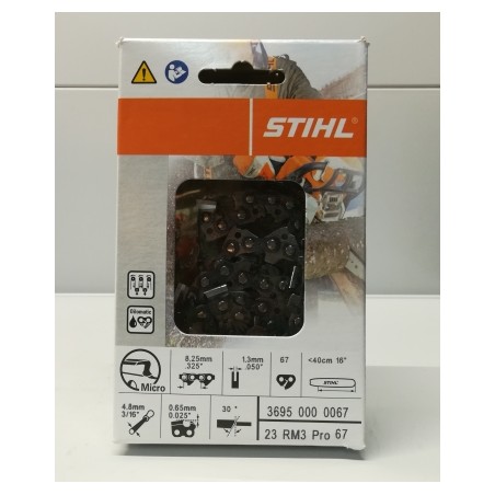 Catena Pro Rapid Micro 67 maglie lunghezza 40cm ORIGINALE STIHL 36950000067 | Newgardenstore.eu