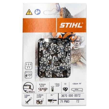 Motosierra Picco Micro 72 eslabones paso 1,1 mm ORIGINAL STIHL 36700000072 | Newgardenstore.eu