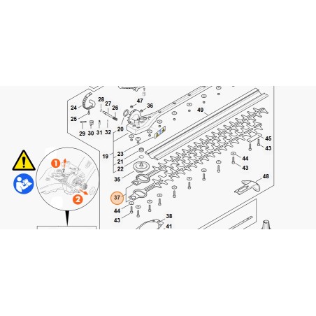 Cuchilla 600 mm / 24» cortasetos modelos HLA135 ORIGINAL STIHL HA047106051 | Newgardenstore.eu
