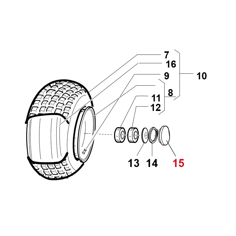 Bouchon rond de tracteur de pelouse GIANNI FERRARI ORIGINAL diam52mm 00111970214