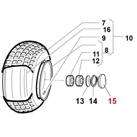 Bouchon rond de tracteur de pelouse GIANNI FERRARI ORIGINAL diam52mm 00111970214 | Newgardenstore.eu