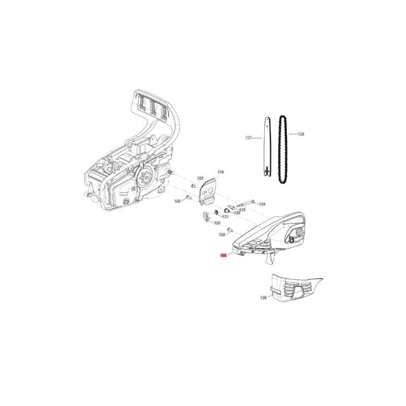 Cubierta de embrague ORIGINAL BLUEBIRD motosierra CSP 280T - CSP 280TC CSP280T-125