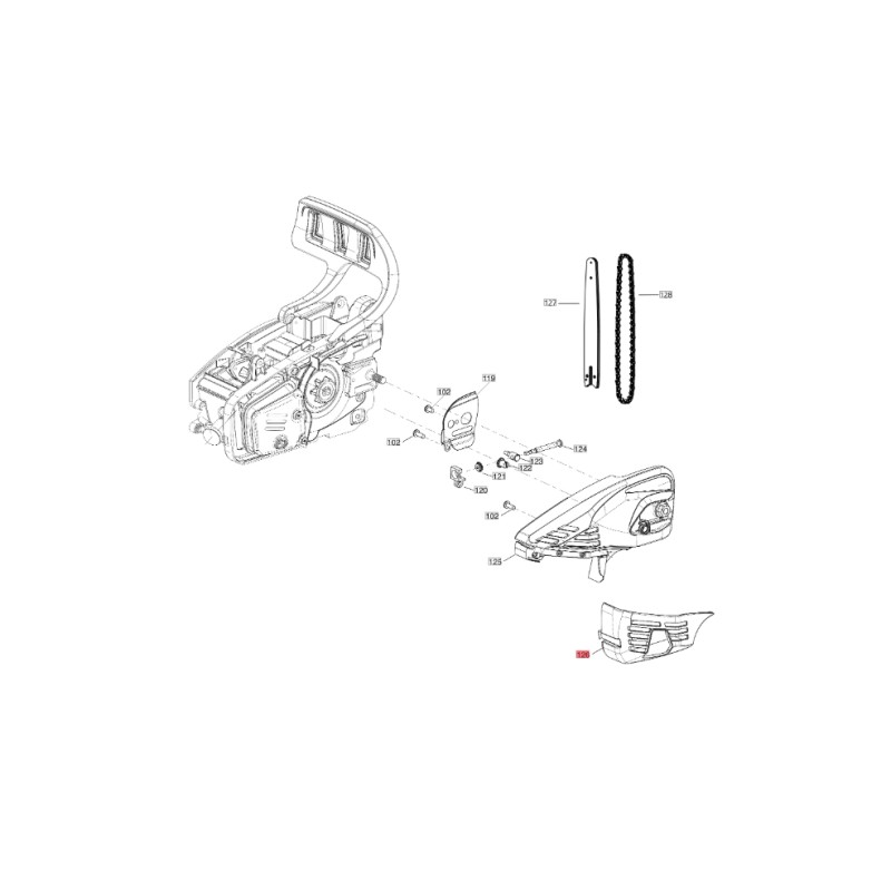 Couvercle de silencieux ORIGINAL BLUEBIRD tronçonneuse CSP 280T - CSP 280TC CSP280T-126