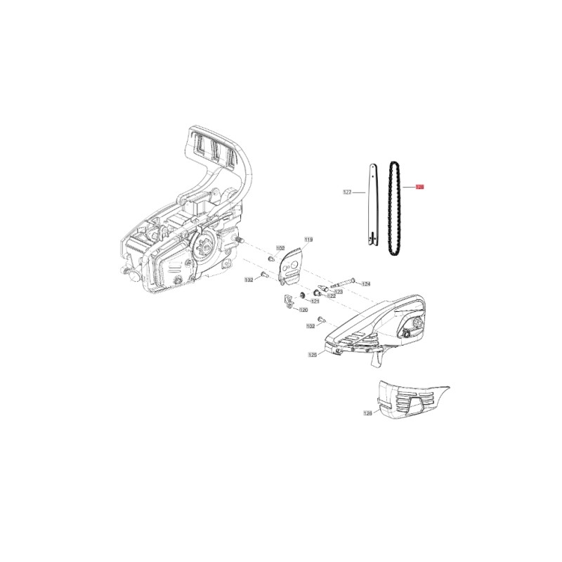 Chaîne 3/8 MINI LP 1,3mm 40 maillons ORIGINAL BLUEBIRD tronçonneuse CSP280T SE3L-40DL