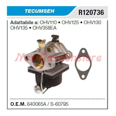 TECUMSEH carburateur pour tondeuse OHV110 125 130 135 R120736 | Newgardenstore.eu