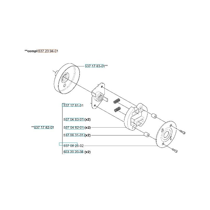 KIT FRIZIONE C/PIGNONE 537239401 ORIGINALE HUSQVARNA