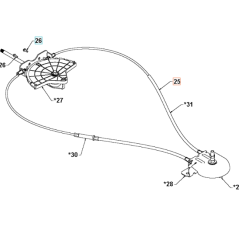 LEVIER COMPLET AVEC CÂBLES 532428272 ORIGINAL HUSQVARNA