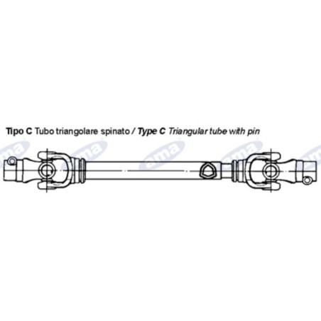 Cardan shaft AMA Cat. 4 CE approved 4x800mm - 01719