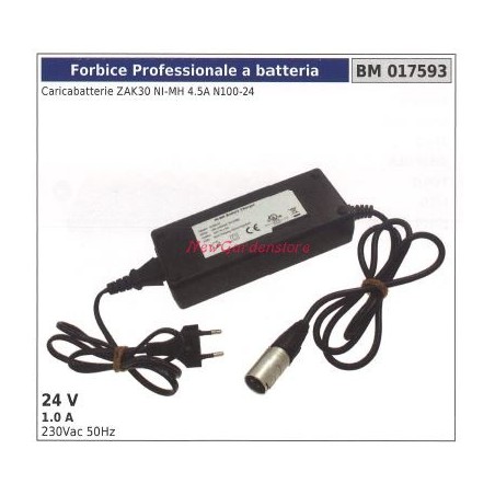 Caricabatterie forbice a batteria per ZAK 30 NI-MH 4.5A n100-24 24V  -  017593