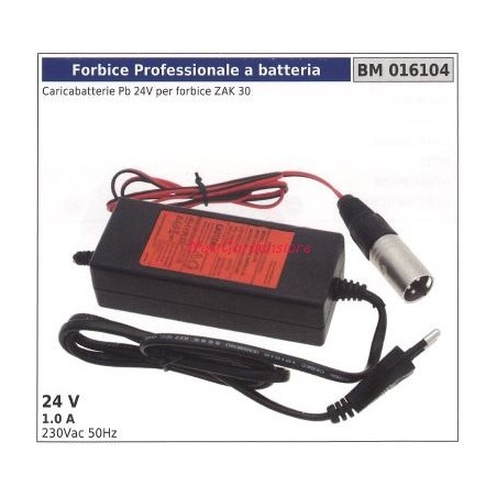 Caricabatterie pb 24v per forbice ZAK 30 24V 1.0A 230VAC 50HZ 016104 | Newgardenstore.eu