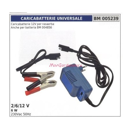 Caricabatterie universale 12 V per rasaerba 2/6/12 V 6W 230vac 50Hz 005239 | Newgardenstore.eu