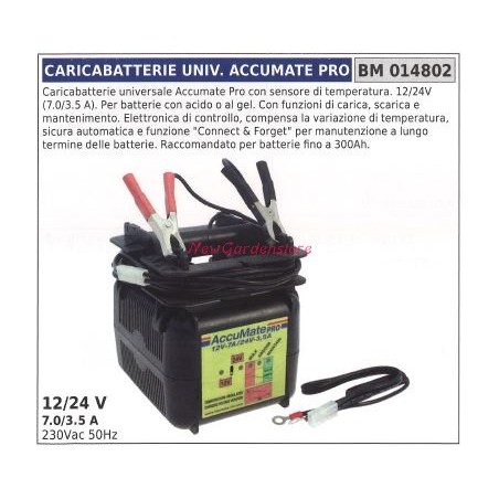 Caricabatterie universale ACCUMATE PRO con sensore di temperatura 12/24V 014802 | Newgardenstore.eu
