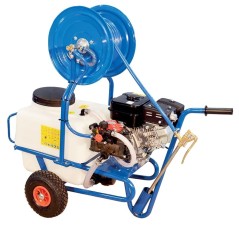50L spraying trolley with MM308 motor pump unit, KM26 2T 1.5 hp engine