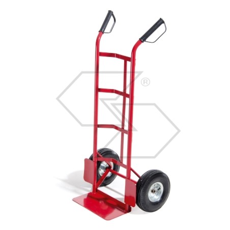 Carrello portatutto 110x42x42cm portata 150kg ruote pneumatiche manopole gomma | Newgardenstore.eu