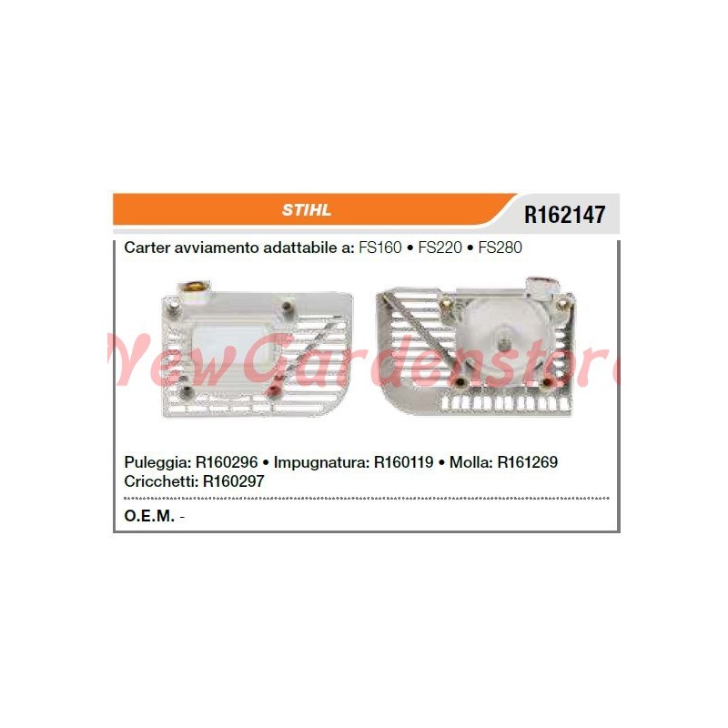 Arrancador de retroceso para desbrozadora STIHL FS160 220 280 R162147