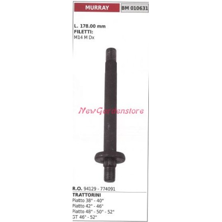 Mower tractor blade hub shaft 38" MURRAY 010631 | Newgardenstore.eu