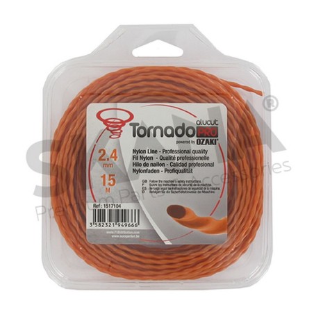 HILO DE RECORTADORA TRENZADO 2,4MM RIF 1517104 COMPATIBLE TORNADO | Newgardenstore.eu