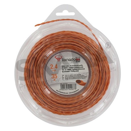 HILO DE RECORTADORA TRENZADO 2,4MM RIF 1517114 COMPATIBLE TORNADO | Newgardenstore.eu