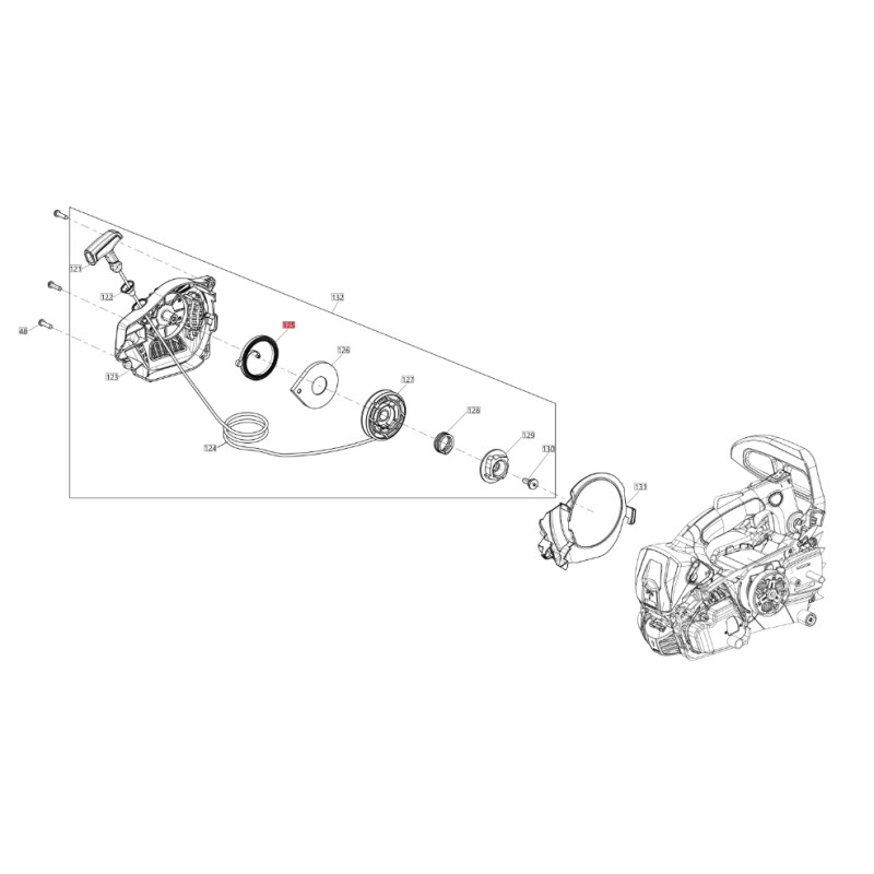 Muelle de arranque ORIGINAL BLUEBIRD sierra CSP 270T - CSP 270TC CSP270T-125