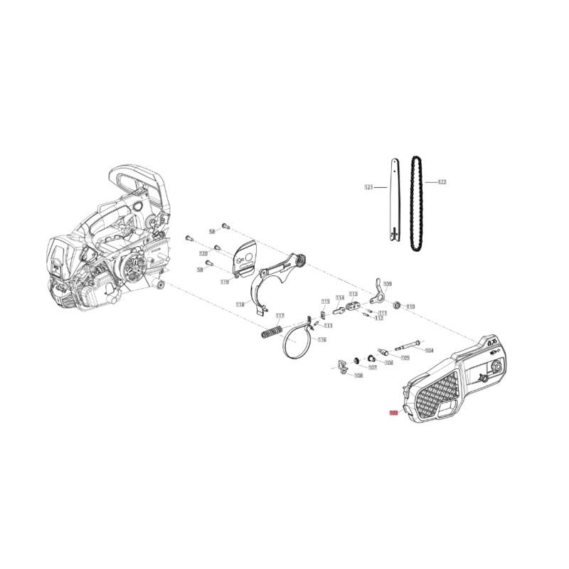 Carter embrayage ORIGINAL BLUEBIRD pour tronçonneuse CSP 270T - CSP 270TC CSP270T-103