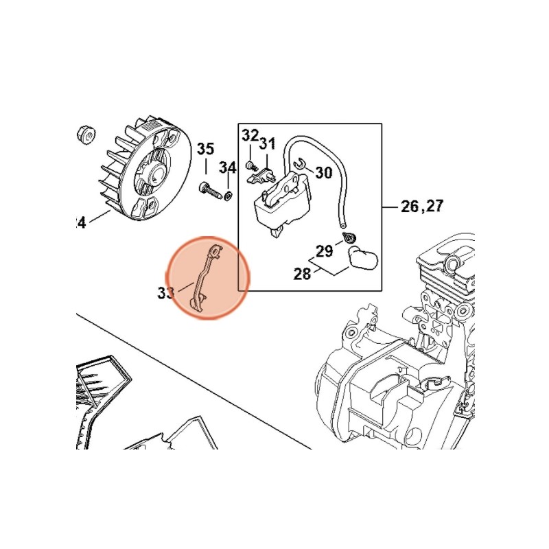 Isolante motosega modelli MS162 ORIGINALE STIHL 11304058004