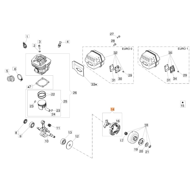 Embrayage ORIGINAL OLEOMAC pour tronçonneuse GS 650 - GS 651 50250063R