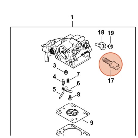 Screw stop minimum register chainsaw models MS162 ORIGINAL STIHL 11391226200 | Newgardenstore.eu