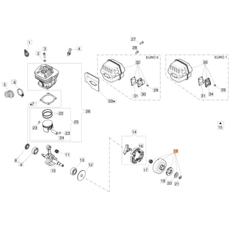 Original OLEOMAC clutch cover kit for GS 650 - GS 651 50252016 | Newgardenstore.eu