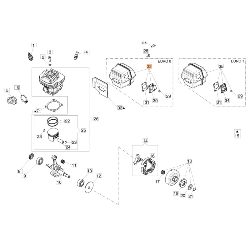 Marmitta ORIGINALE OLEOMAC per motosega GS 650 50250282R