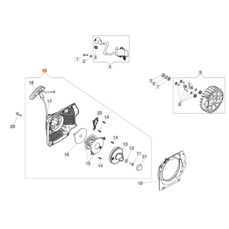 Kompletter ORIGINAL OLEOMAC Starter für Kettensäge GS 650 - GS 651 50250039CR | Newgardenstore.eu