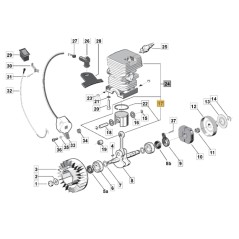 Pistone motosega modelli SP340 ORIGINALE STIGA 8541121 | Newgardenstore.eu