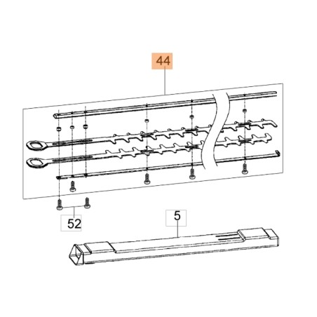 Gruppo lame tagliasiepi modelli HC750E ORIGINALE OLEOMAC YK45590842 | Newgardenstore.eu