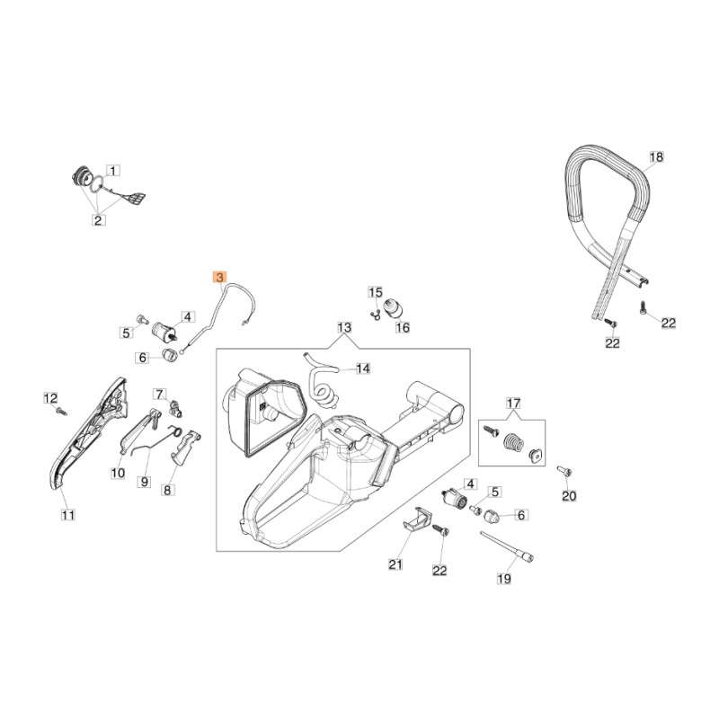 Câble d’accélérateur ORIGINAL OLEOMAC pour tronçonneuse GS 650 - GS 651 50250086AR