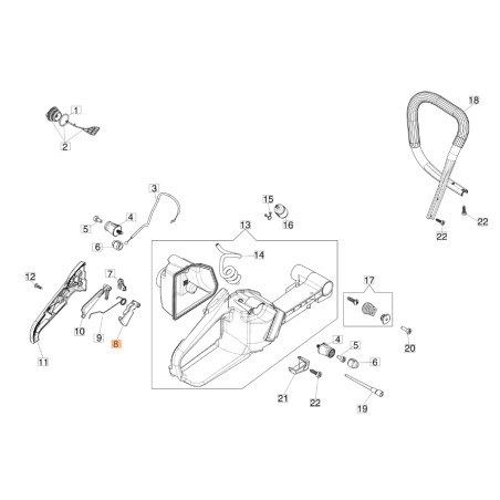 Palanca de acelerador ORIGINAL OLEOMAC para motosierra GS 650 - GS 651 50250097AR | Newgardenstore.eu