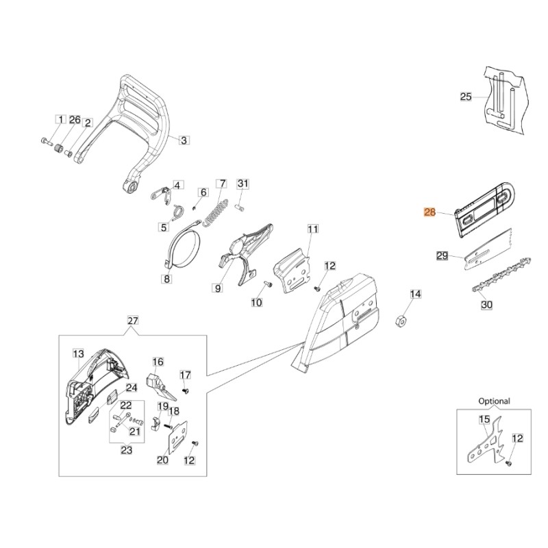 Cubierta de barra 50 cm ORIGINAL OLEOMAC para motosierra GS 51 - GS 650 - GS 651 3063088R