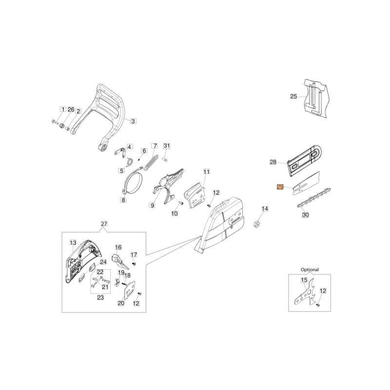 Barra de 46 cm ORIGINAL OLEOMAC para motosierra GS 650 - GS 651 50250106R