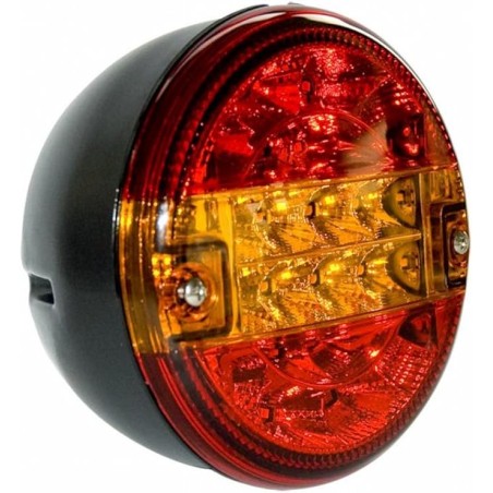 Right round rear light led 3 lights diameter 140mm tractor operating machine | Newgardenstore.eu