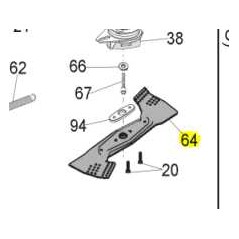 CUCHILLA SEGADORA MODELOS 5450 SVH BBC ORIGINAL ACTIVE 50313