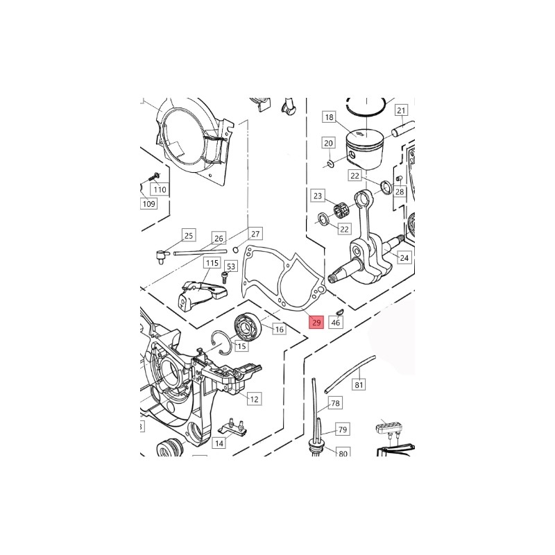 Joint d’arbre moteur ORIGINAL BLUEBIRD pour tronçonneuse CS 590 CS590-29