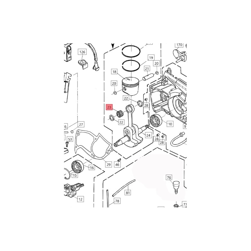 Gabbia a rulli ORIGINALE BLUEBIRD per motosega CS 590 CS590-23