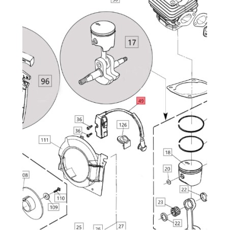 Bobina ORIGINALE BLUEBIRD per motosega CS 590 CS590-49 | Newgardenstore.eu