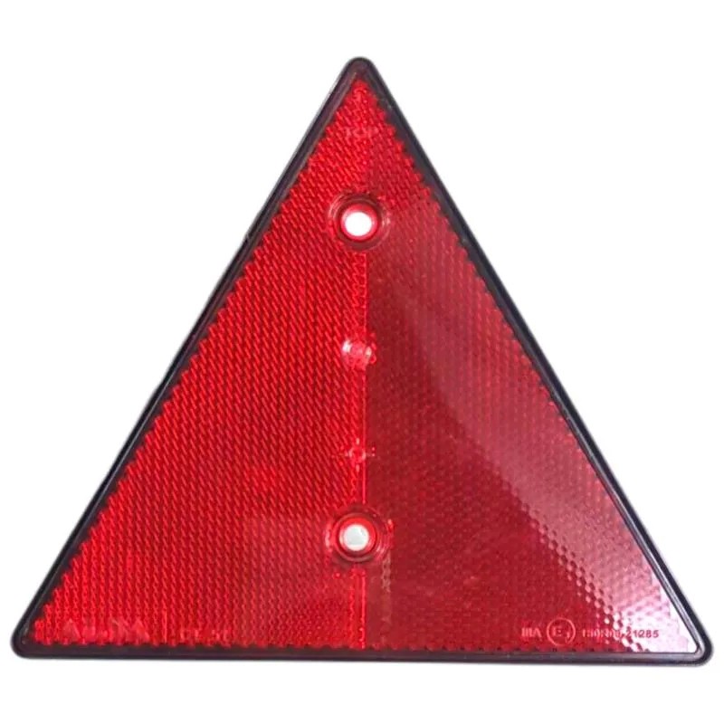 Red triangular trailer reflector with 2 holes - 162 x 142 mm