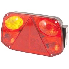 Left rear light for tractor and trailer bumper 250 x 149 mm 4 lights