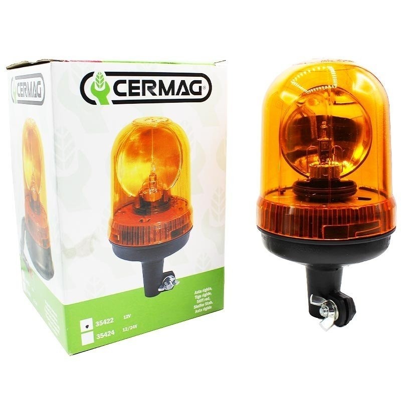 Luz intermitente para tractor con varilla naranja Luz giratoria de bayoneta de 12 V