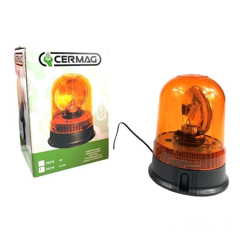 Luz intermitente base plana naranja 12/24 V baliza giratoria