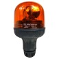 Flashing light for tractors with flexible anti-vibration rod 12V and 24V Siren