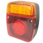 Universal square rear light for tractor and trailer 3 LED lights 12-24V with license plate light