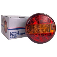 Fanale posteriore universale per trattori e rimorchi tipo rotondo a 3 Led 140 mm 3 luci | Newgardenstore.eu